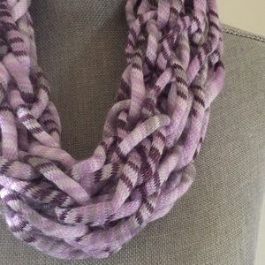 Violet dreams handmade arm knit infinity scarf